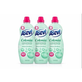 Asevi Colonia Concentrated Fabric Conditioner, Intense Freshness, Liquid, 1 Litre, 60 Washes Per Bottle, 3 Pack