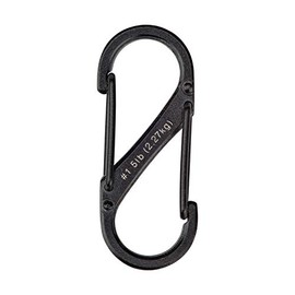 Nite Ize Size-1 S-Biner - Mosquetón doble, acero inoxidable, negro, 2 unidades (paquete de 1)