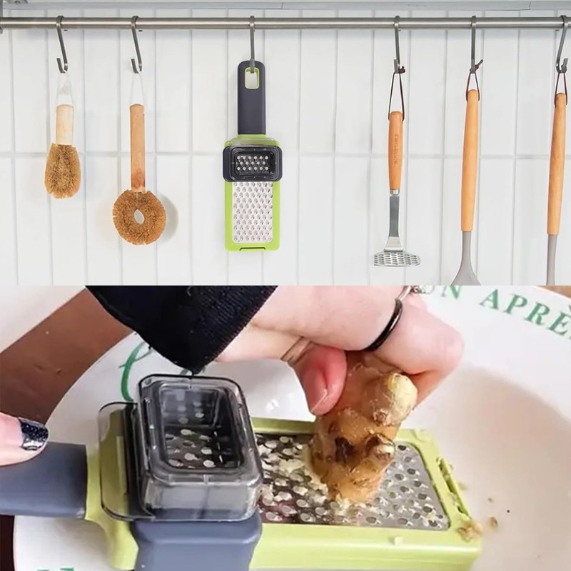 Stainless Steel Handheld Garlic & Ginger Grater - Ergonomic Zester,