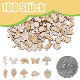 Pack of 100 Wooden Scatter Decorations, Forest Animals, Birthday Decoration, Forest Decoration, Wooden Animals, Scatter Decoration, Autumn Wood Decoration, Birthday Confetti Christmas Tree Decoration,
