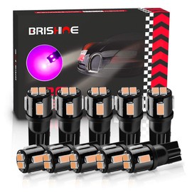 BRISHINE 194 LED Bulbs Extremely Bright Purple 5630 Chipsets 168 2825 175 T19 W5W LED Replacement Bulbs for Car Interior Dome Map Door Courtesy Trunk License Plate Lights(Pack of 10)
