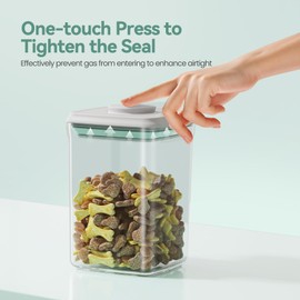 FAFAFLYER Dog-Cat POP Treat-Airtight jar-Container - 2.2 Qt/2 L | Stackable One-Touch Opening | For Snacks Candy Salt Herbs Spices | BPA-Free