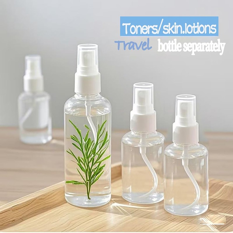 Xolaawa Small Spray Bottle, Clear Empty Mini Travel Plastic Bottle.