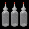 MUEEAD 3 Pack Pointed Plastic Bottles, Squeeze Applicator Bottles, Translucent