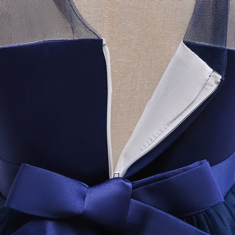 6M-9T - Vestido de fiesta con volantes para bebés y