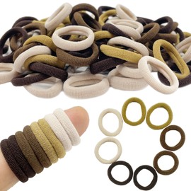 LLYJOYE 100x Baby Hair Bands, Brown Baby Bobbles, Mini Baby Girls' Hair Ties, Seamless Elastic Hairbands, Hair Accessories for Baby Girls Kids Toddlers