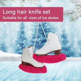 JoyCan Girls Ice Skating Blade Covers for Figure Skates Guards Long Fleece Skating Supplies Women