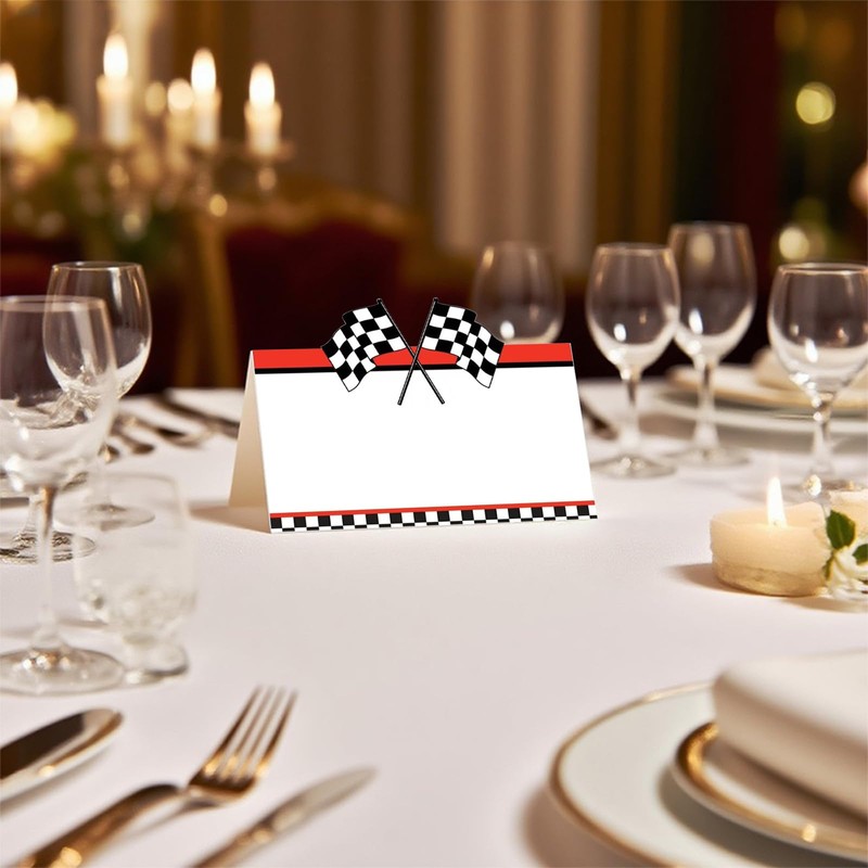 50 Pack Racing Car Table Place Cards Holiday Table Setting