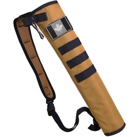 KRATARC Archery Lightweight Back Arrow Quiver Dual Use Hip Arrows Bag with Molle System Foldable Compact Hanged for Target Shooting (Brown -Diameter 3.5'')