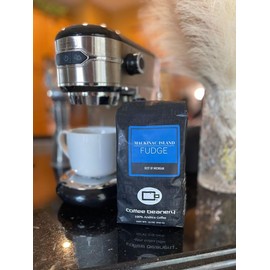 Mackinac Island Fudge by Coffee Beanery | 12oz Flavored Whole Bean Medium Roast Arabica Coffee | Gourmet Whole Beans