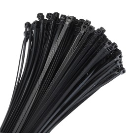 sourcing map 200pcs 14 Inch 40 Lbs Cable Zip Ties Self-Locking Long Nylon Cable Tie Wraps 3/16" for Cord Management, Black