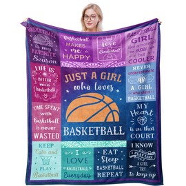 Solzien Basketball Gifts Blanket 50"x60", Basketball Gifts for Girls, Basketball Stuff for Girls, Basketball Team/Lover Gifts, Girls Basketball Gifts, Christmas Birthday Gifts for Basketball Lovers