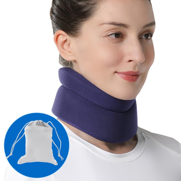 Velpeau Foam Neck Brace for Sleeping, Soft Cervical Collar for Neck Pain Relief and Support, Comfortable for Reduce Snoring and Apnea (Medium)