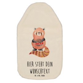 Mr. & Mrs. Panda Personalisierte Wärmflasche Roter Panda - Personalisierte Geschenke, Wärmekissen mit Namen, Kinder Wärmflasche mit Namen, Tiere,