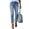 EVALESS EVALESS Womens Jeans Stretch Mid Rise Pull On Ripped
