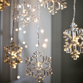 Pack of 35 Acrylic Snowflakes Christmas Tree Decorations, Pendant Decoration, Christmas Tree Decoration, Hanging Ornaments for Christmas Party, Wedding Decoration, with 30 m Elastic Thread