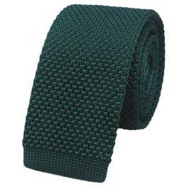 Men Dark Ivy Green Versatile Style Knit Neck Ties Long Woven Smart Soft Neckwear Non-business