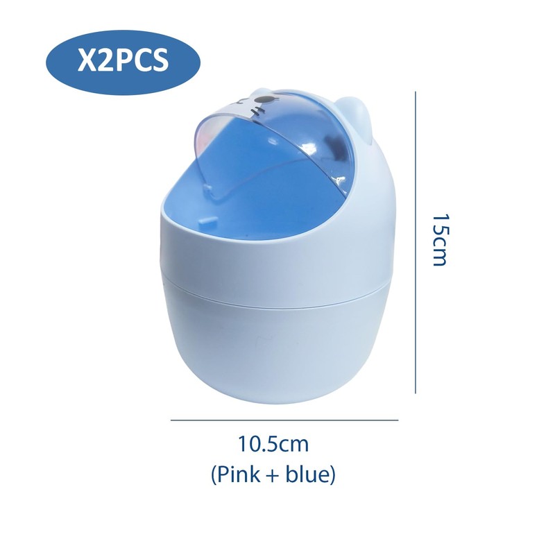 NIDHFG 2 Pieces Cute Mini Desktop Trash Cans, Creative With