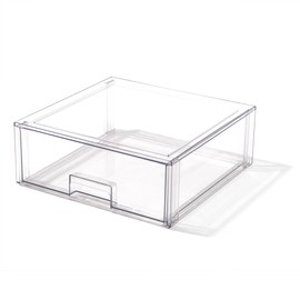 BINO | Stackable Storage Drawers, X-Large - Clear | THE CRATE COLLECTION | Storage Bins With Drawers | Bathroom Organizers | Under Sink Organizer | Vanity Cabinet Home Organization