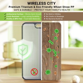 Titanium Cutting Boards for Kitchen, Cutting Board Titanium Double Sided Food Grade, Pure Titanium and Wheat Straw PP, Titanium Chopping Board for Meat, Vegetables and Fruits
