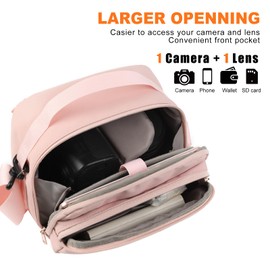 TULLIO Besnfoto Camera Bag Small Purse Crossbody Camera Shoulder Case Waterproof Canvas Cute Compact Photography Bag for Mirrorless DSLR SLR