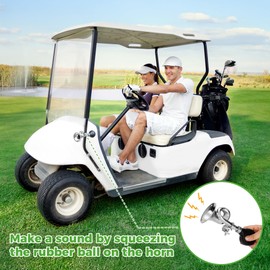 10L0L Retro Clown Horn for Golf Cart Accessories, Classic Vintage Metal Twist Loudspeaker Siren Hooter Snail Air Horn Compatible with Yamaha, EZGO, Club Car Golf Cart and Bike