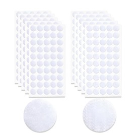 1080 Pieces Double Sided Sticky Dots Stickers Removable Round Putty Clear Sticky Tack No Trace Super Sticky Putty Waterproof Small Stickers for Festival Decoration,540 Hook & 540 Loop, (White,15mm)