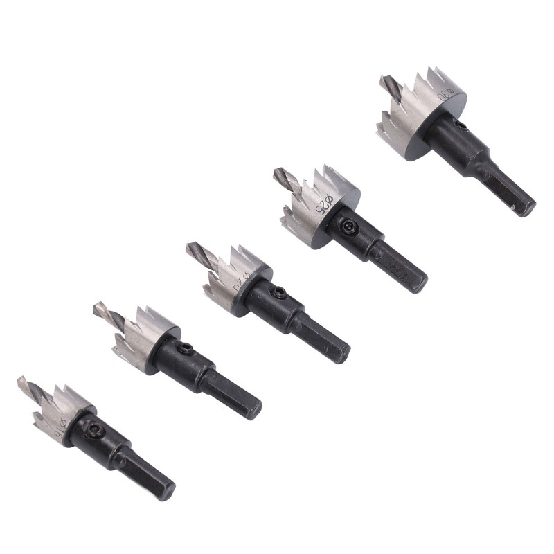 5Pcs Metal Hole Saw 16‑30mm High Speed Steel Wear Resistant