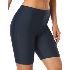 Mycoco Pantalones cortos de natación largos para mujer, UPF 50+, pantalones cortos multifuncionales, gris, 8