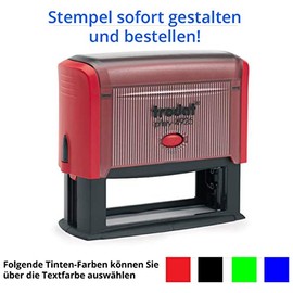 Trodat Printy 4925 Stamp (82 x 25 mm) for 9 Lines in Various Colours Design Online (Red)
