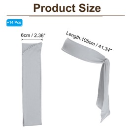 PATIKIL Head Ties Headbands, 14 Pcs Ninja Karate Headband Adjustable Sports Tie Back Sweat Wicking Workout Head Band for Men Women Running Tennis Yoga, Light Gray