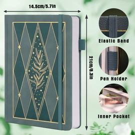 TIEFOSSI A5 Bullet Dotted Journal for Women Men, Dot Grid Notebook, 160 GSM Thick Paper, 192 Numbered Pages, Dotted Journal Notebook for Planner Organisation, 14.7 x 20.8 cm