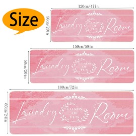 Laundry Room Rug Runner, Non Slip Laundry Rugs Kitchen mat Machine Washable Text Design mats Waterproof Mudroom Floor Carpet Stylish Versatile Farmhouse Decor