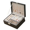 Jewelry Box Large Capacity Double Layer Black Jewelry Storage Case