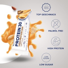 IronMaxx Protein 30 Eiweißriegel - Erdnuss 24 x 35g | palmölfreier Proteinriegel mit Vitaminen | für zuckerreduzierte und Low-Carb-Ernährung geeignet