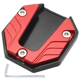 Bike Stand Plate Bike Side Stand Plate Alloy Universal Side Stand Parts Non-Slip Extension Bracket Kickstand Amplifier (Red)