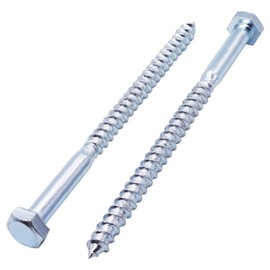 SKIR'CO (10 pcs) DIN 571 Zinc Plated Steel Hexagon Head Wood Screws M8 x 130 mm, Coach Screws, Hex Screw, Lag Bolts