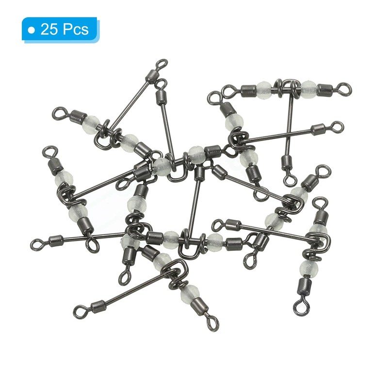 PATIKIL 3-Way Swivel 17lb 25 Pack Cross Line T-Turn Rolling