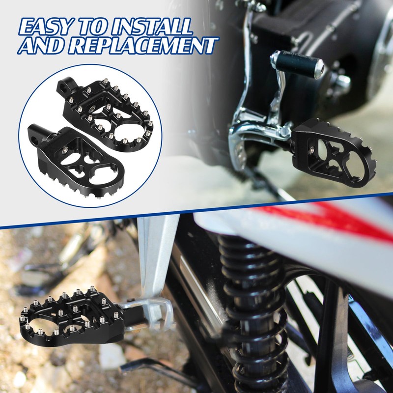 JECOMPRIS Motorcycle Foot Rests and Pegs - Front Rear Footpeg