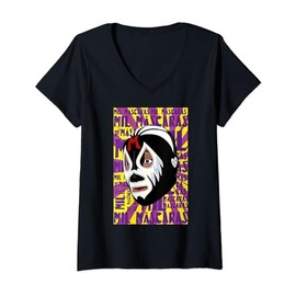 Womens Mex-Art Mil Máscaras Lucha Libre Mexican Wrestler Legend V-Neck T-Shirt