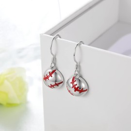 Baseball Earrings for Women 925 Sterling Silver Baseball Dangling Earrings Sports Earrings Baseball Jewelry for Women
