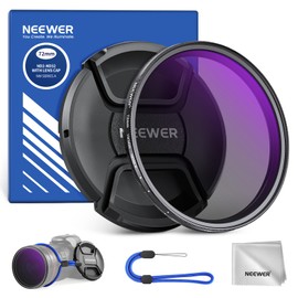 NEEWER 72mm ND2-32 (1-5 Stops) Variable ND Filter with Lens Cap, Cleaning Cloth, Precise Neutral Density Adjustment, Multicoated Optical Glass, Camera Photography Accessories
