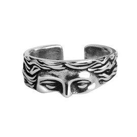 Venus Half Face Ring for Women and Men Vintage Hip Hop Literary Sculpture Gold Silver Adjustable Knuckle Finger Band Rings-Silver
