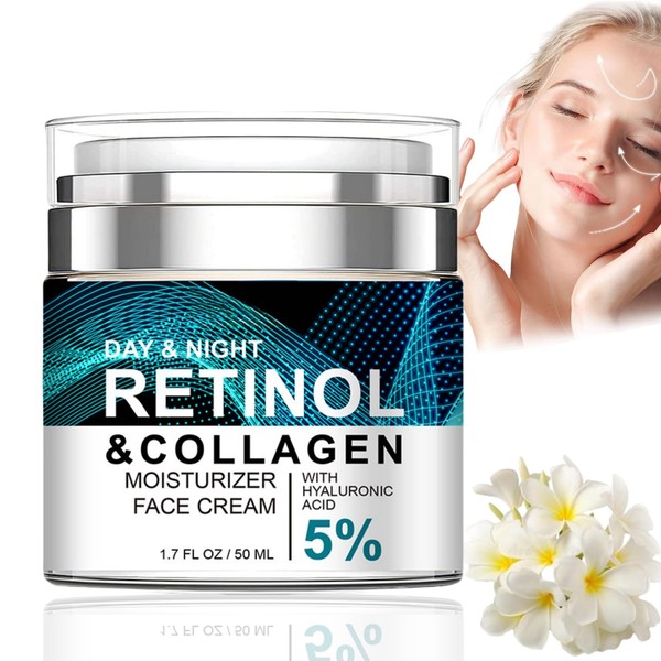 Retinol Collagen Cream for Face With 5% Hyaluronic Acid,Face Cream