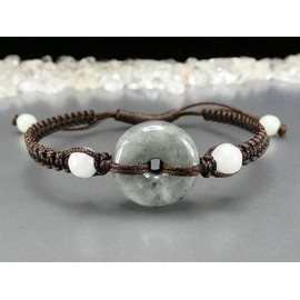 Ishigai AAA Jade, Genuine Jade, Round, Darker, Natural Stone, Hand-woven Bracelet, Women's Size, Stone, Jade