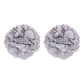 PATIKIL Flower Curtain Tiebacks, 2 Pcs Artificial Floral Curtain Tie Clips, Modern Curtain Holder Buckles, Window Drapery Decorative Clips for Home, Room, Office, Gray