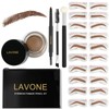 LAVONE Eyebrow Stamp Stencil Kit, Brow Stamp Trio Kit with