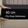 Soifox King Size Fitted Sheet Black - Bed Sheets with
