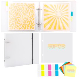 111 Pages1Sets 6x6 Cookie Stencil Storage Binder Die Cut and Stamp Storage Folder Baking Stencil Organizer Scrapbooking Cutting Dies Stencil Storage Book Collections Case Organizer (Transparent)