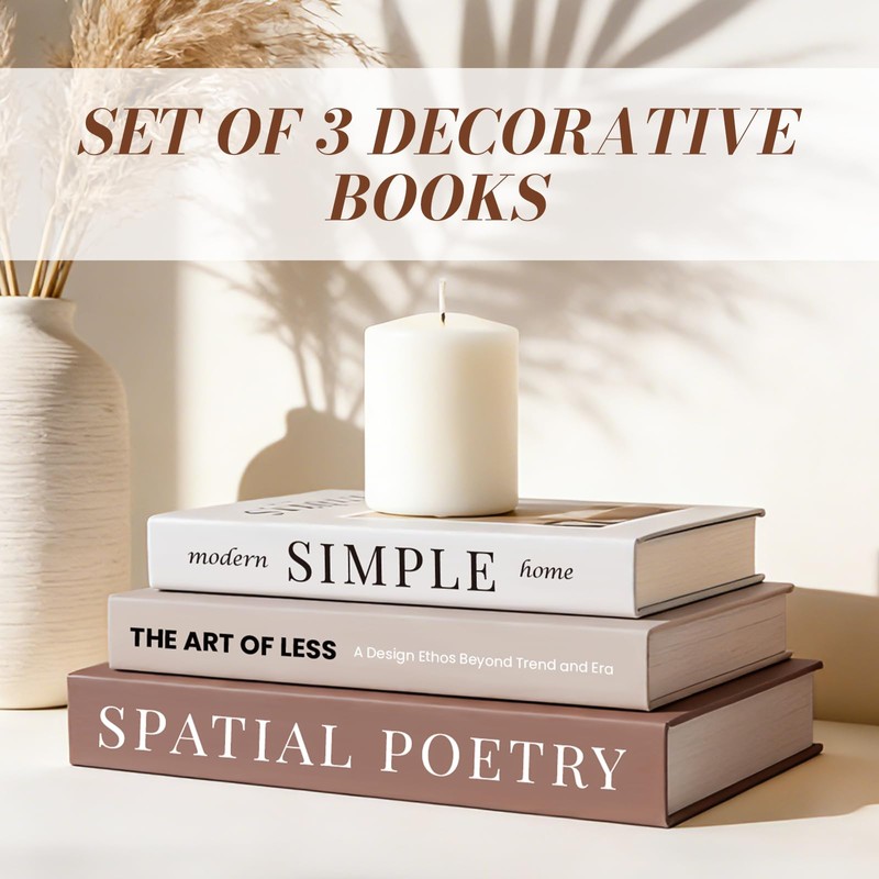 3Pcs Decorative Books, Fake Books for Coffee Table Decor Home